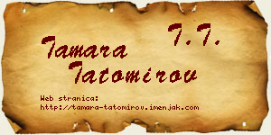 Tamara Tatomirov vizit kartica